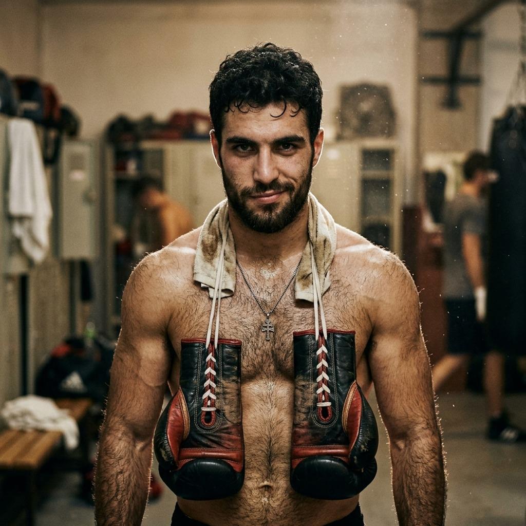 Every punch tells a story, but his beauty steals the show. 🥊✨ #lockerroom #athlete #gym #underwear