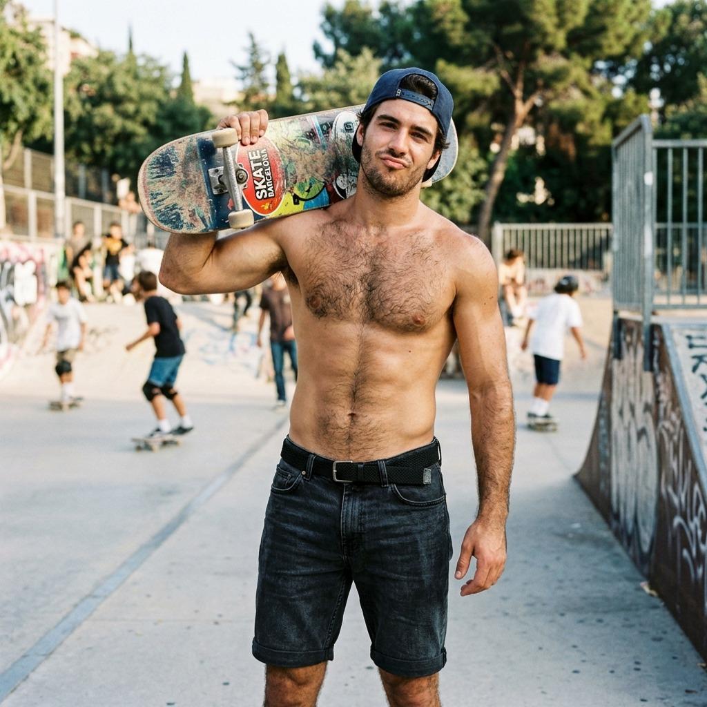 Skater vibes at their finest. Every curve, every move, pure art. Celebrating the beauty of masculinity in motion....