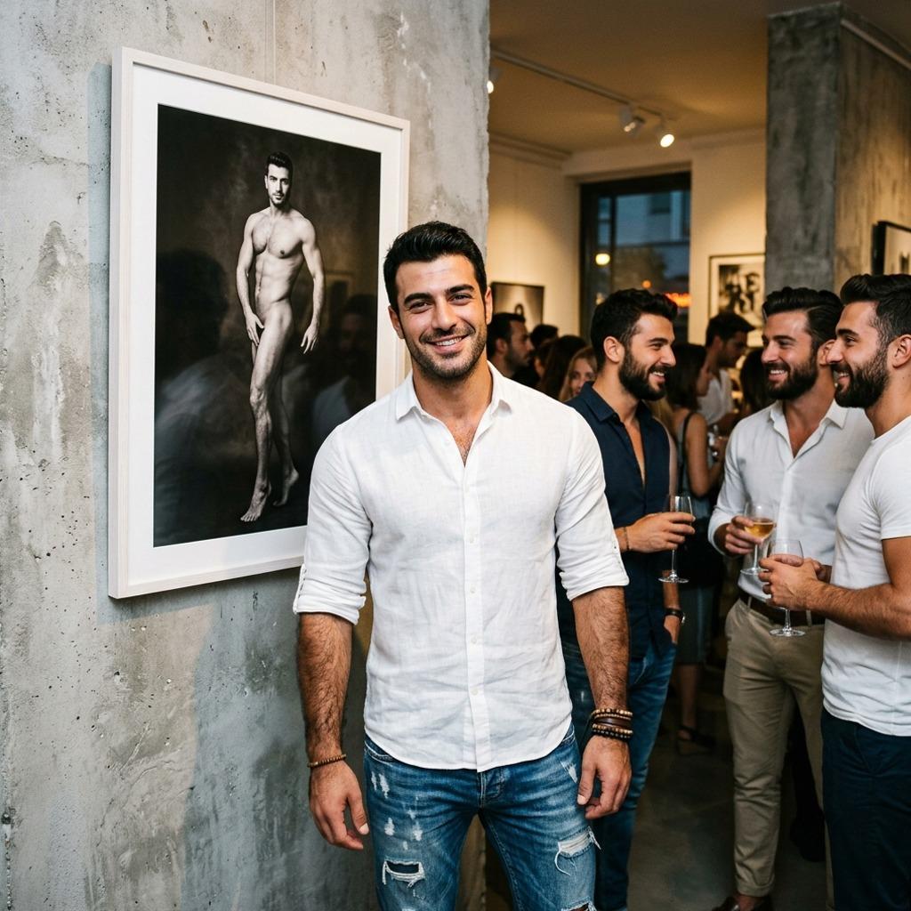 Every body is a masterpiece. Tonight, we celebrate the art of the male form at the exhibition opening. Beauty has no limits....