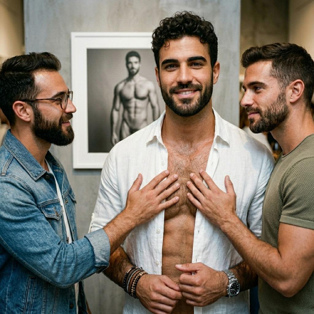 Every body tells a story—some are painted in light, others in truth. Tonight, beauty stands unfiltered. #malebeauty #studio