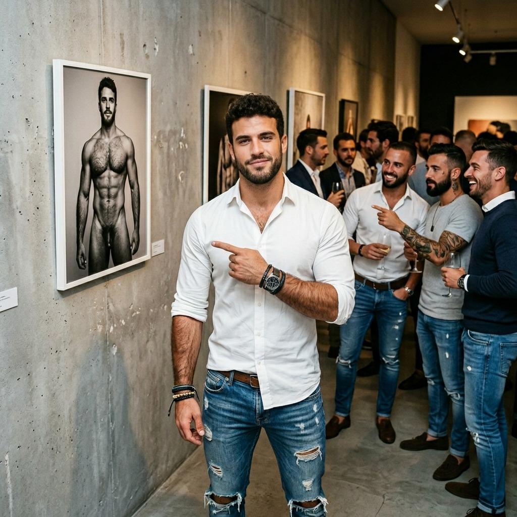 Every body deserves to be celebrated. Tonight, art meets desire as a stunning model stands beside his own nude portrait....