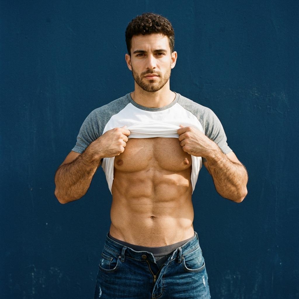 Every ripple of his abs is pure art. Celebrate the beauty of masculinity with this stunning snapshot. #malebeauty #studio