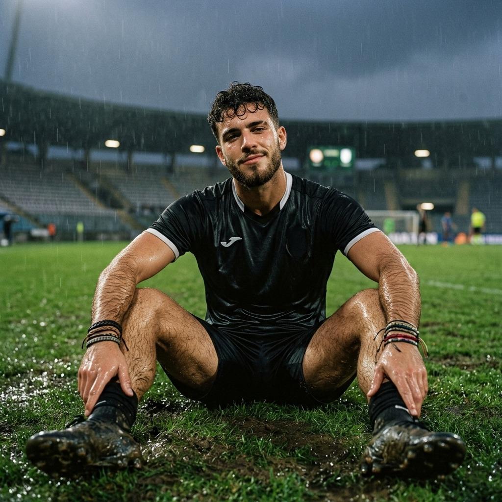 Every drop of rain just makes his glow brighter. Rain or shine, beauty never fades. #athlete #wet #nature