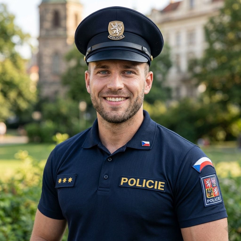 Hot Czech cop serving justice with a smile that could melt steel. #police #travel