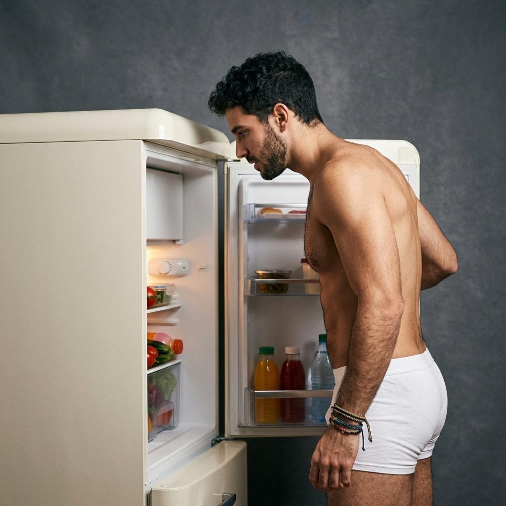 Fridge milk taste better when it’s poured by a hot guy in just his boxers. 🥛🔥 #kitchen #underwear
