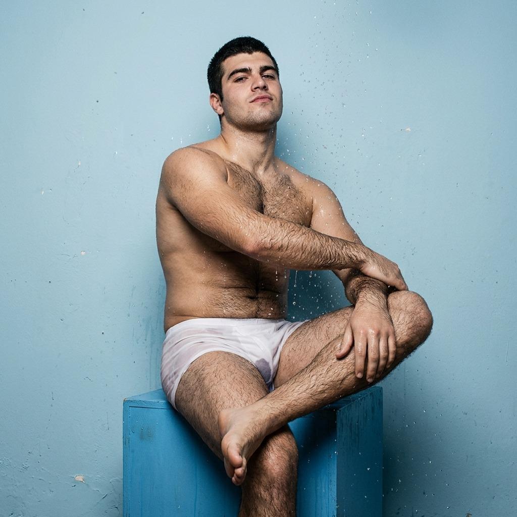 Every curve, every line—pure art. The confidence to own the frame. Blue elegance never looked this good. #malebeauty #studio...
