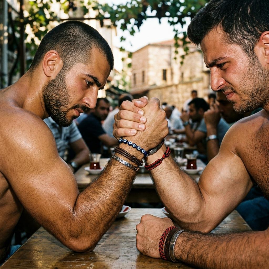 Two powerhouses go head-to-head in a flex-off! Who’s taking home the bragging rights? 💪🔥 #malebeauty #couple #street #athlete