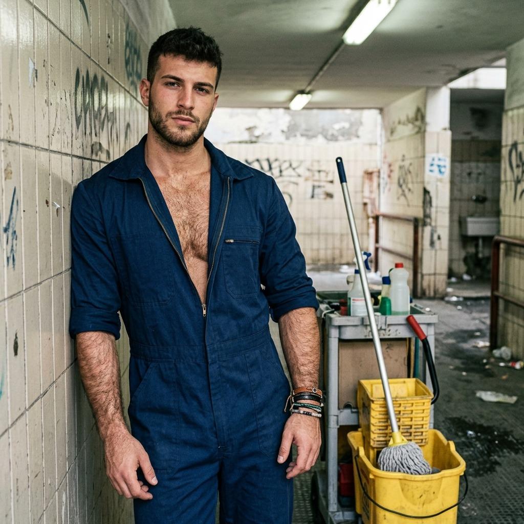 Check out this stunning view! The uniform undone just enough to showcase that sculpted physique. Pure art in motion....