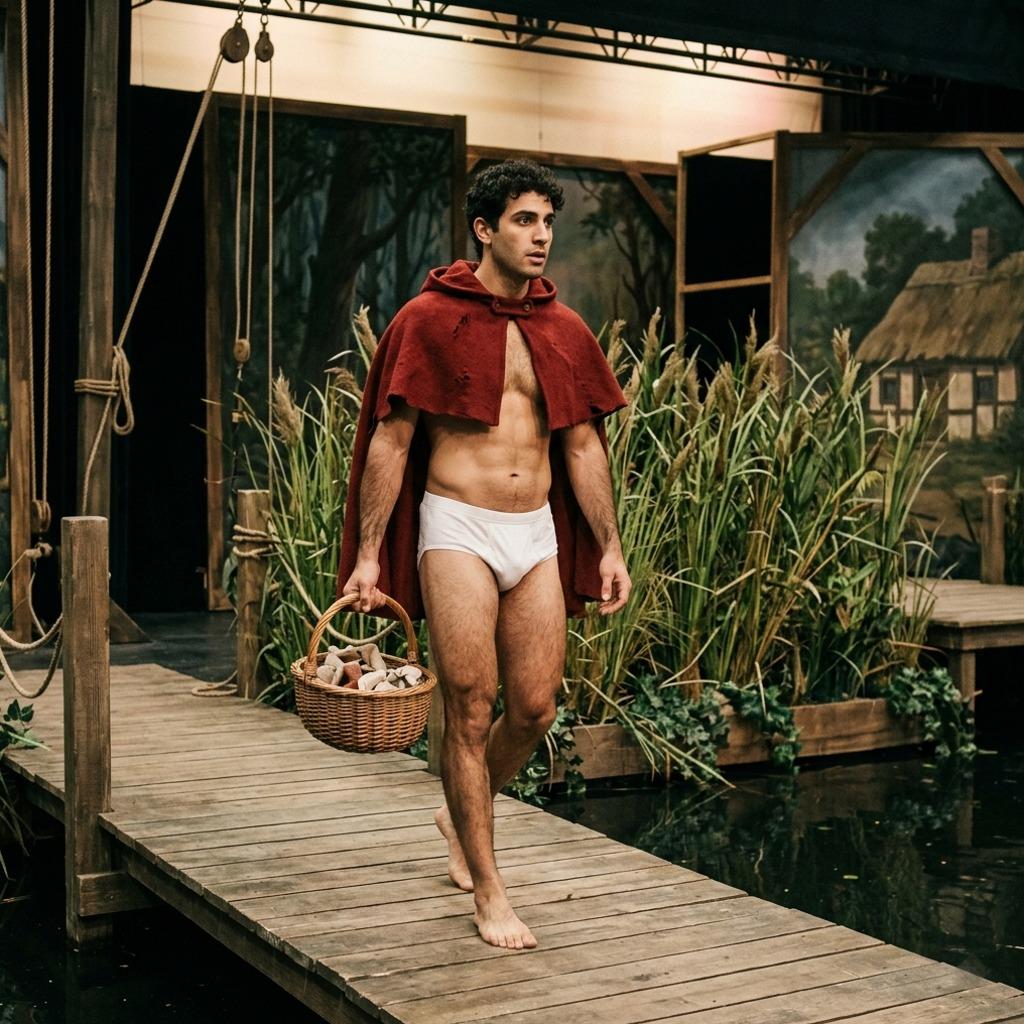 Every step he takes is pure temptation. Who could resist this modern-day Little Red Riding Hood? 🔥 #fairytale #underwear...