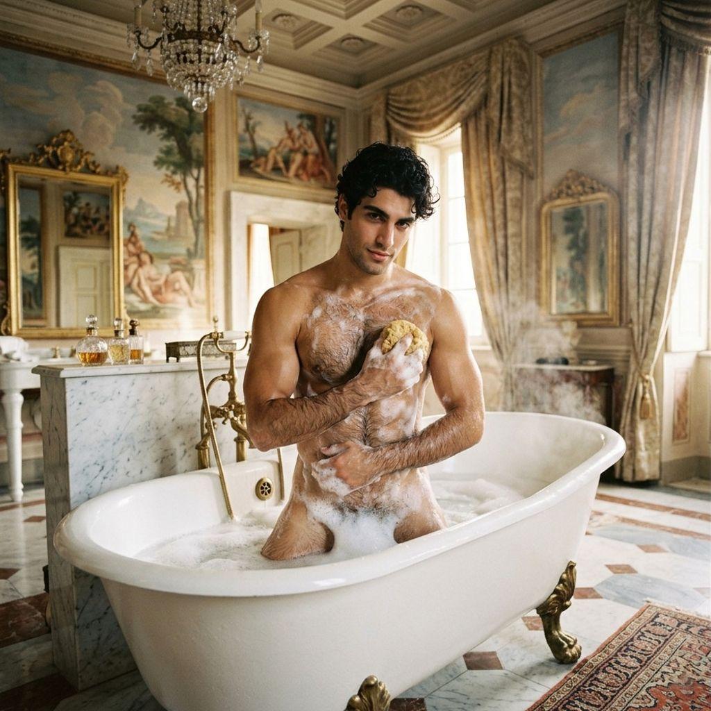 Every splash, every ripple—nature’s way of framing the art of the male form. 🌊💦 #bath