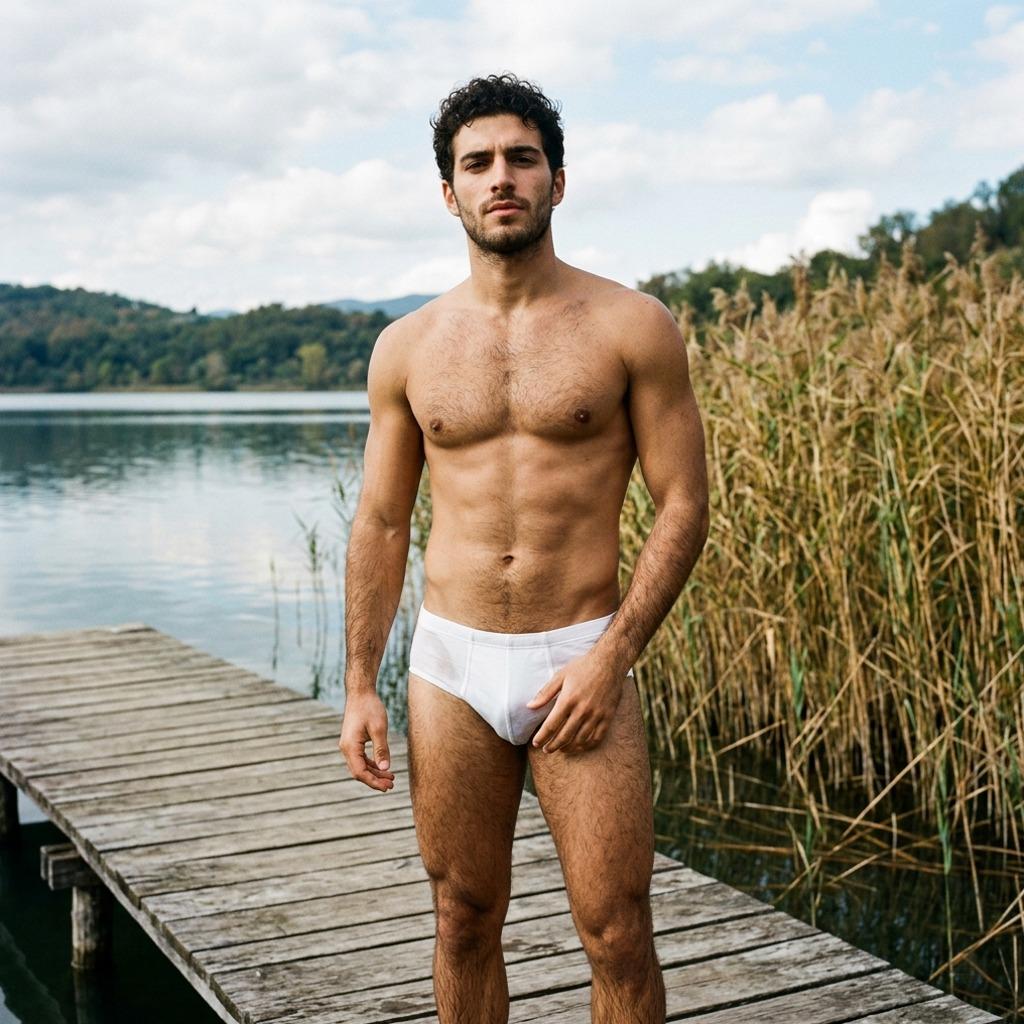 Every evening glow on the pier, where beauty meets the wild. Nature’s art in human form. #lake #nature #underwear #gym