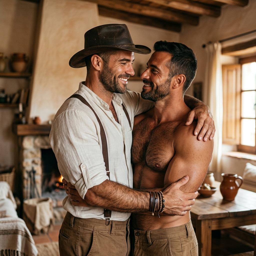 Two men share a passionate kiss, celebrating love and resilience. Pure beauty in every moment. #kitchen #couple