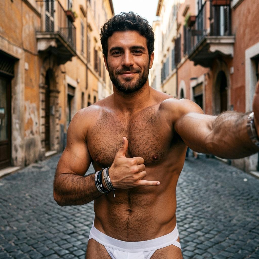 Every step turns heads when you own the street in that jockstrap selfie. Pure confidence, pure art. #street #selfie...