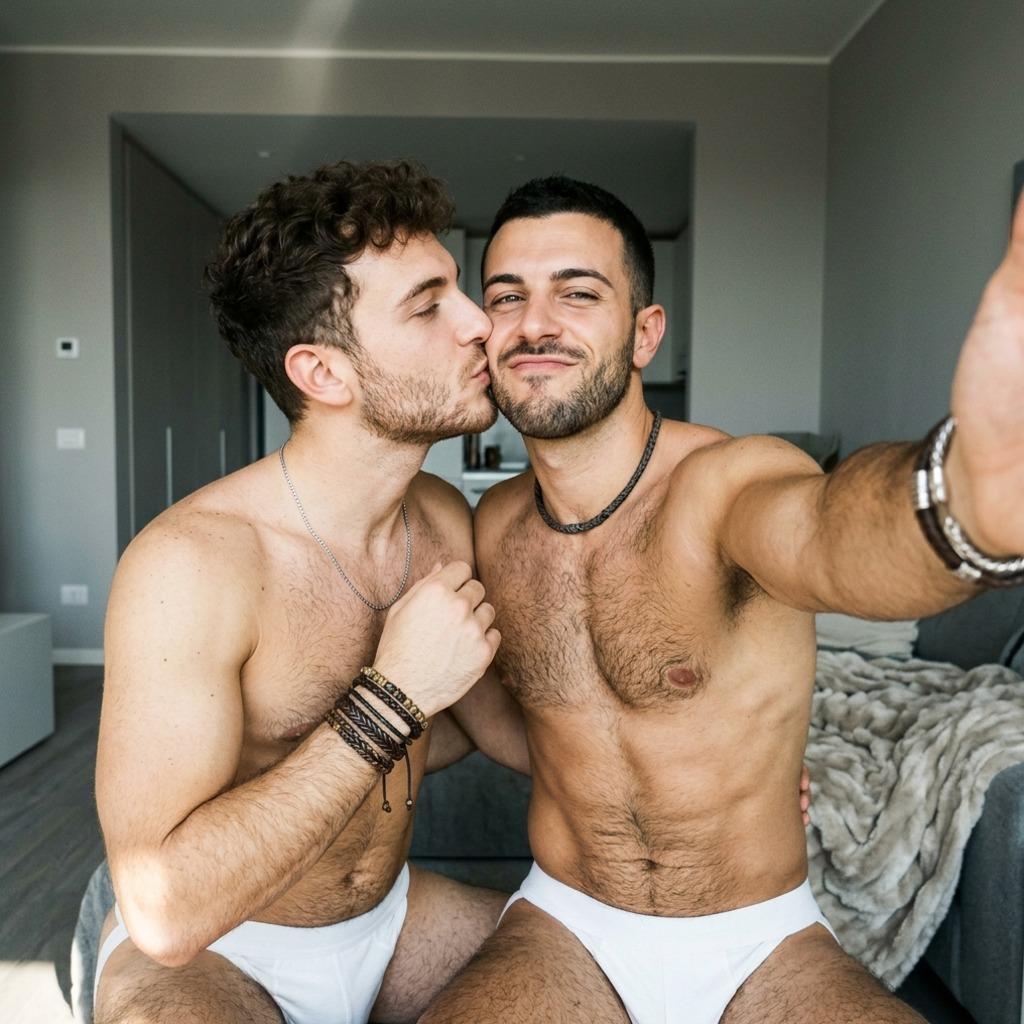 Hot selfie moment! Two gorgeous guys capturing their chemistry in the most stylish way. Pure male beauty at its finest. 🔥...