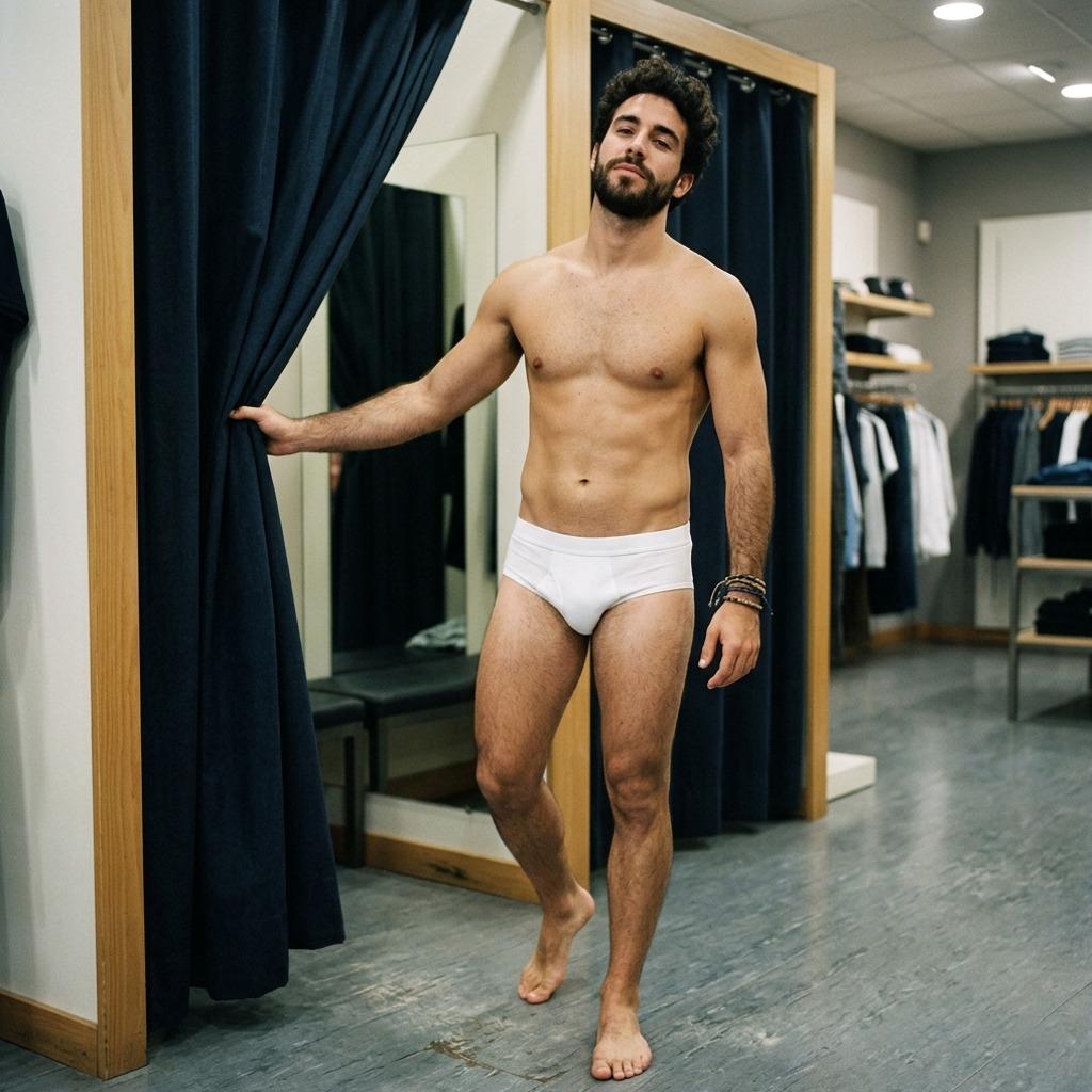 Every time he steps into that changing room, the world pauses. Pure, unfiltered beauty in motion. #lockerroom #underwear