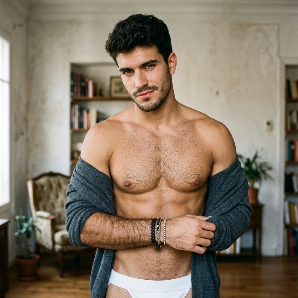 Every man’s chest is a masterpiece—just waiting to be revealed. 🔥 #malebeauty #bedroom