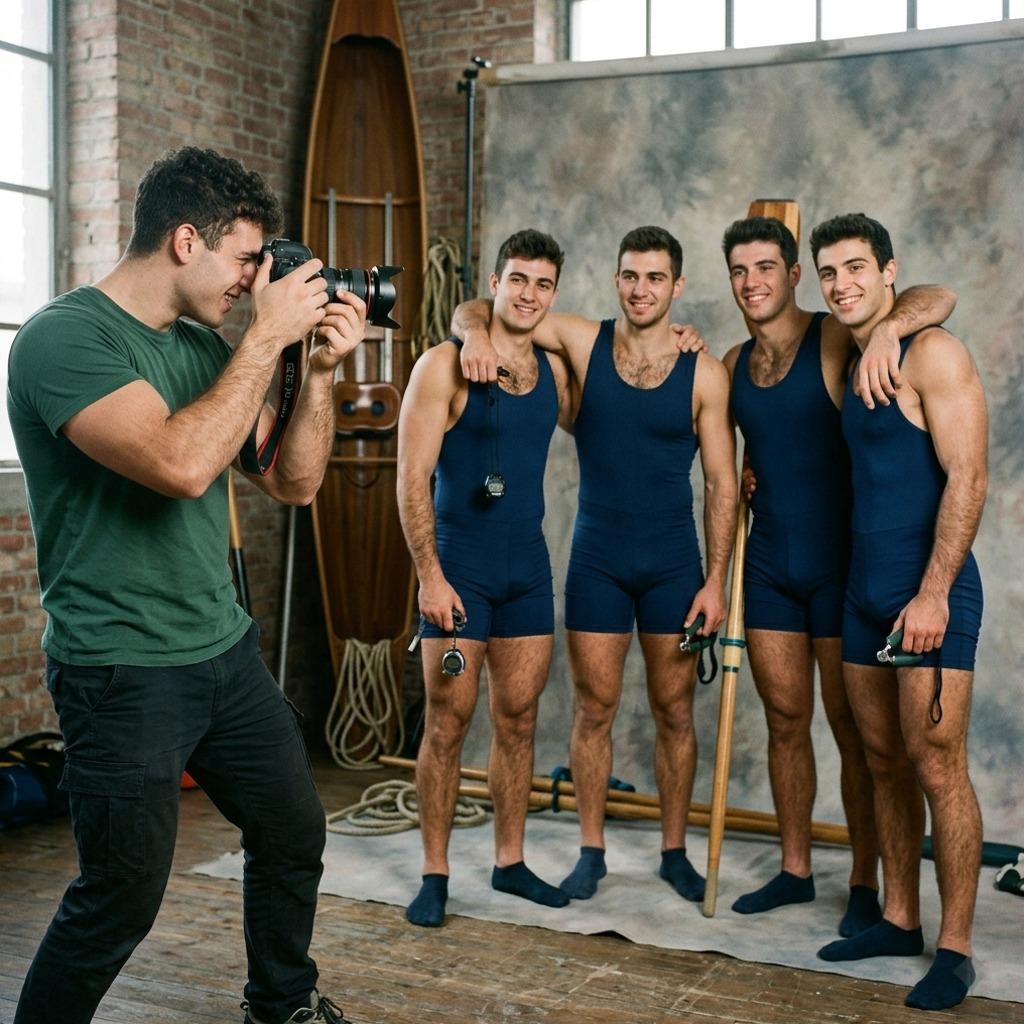 Fierce canoists in action—every stroke a masterpiece. 🌊📸 #malebeauty #studio #athlete #underwear