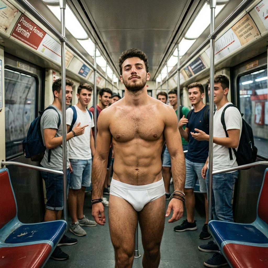 Every morning commute just got better. 🚇✨ #subway #underwear