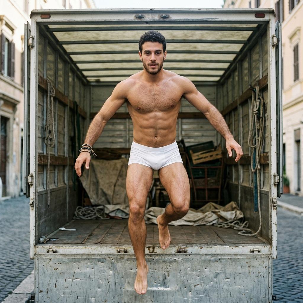 Every morning, he steps off that truck like he owns the damn road. Pure confidence in every stride. #malebeauty #street...