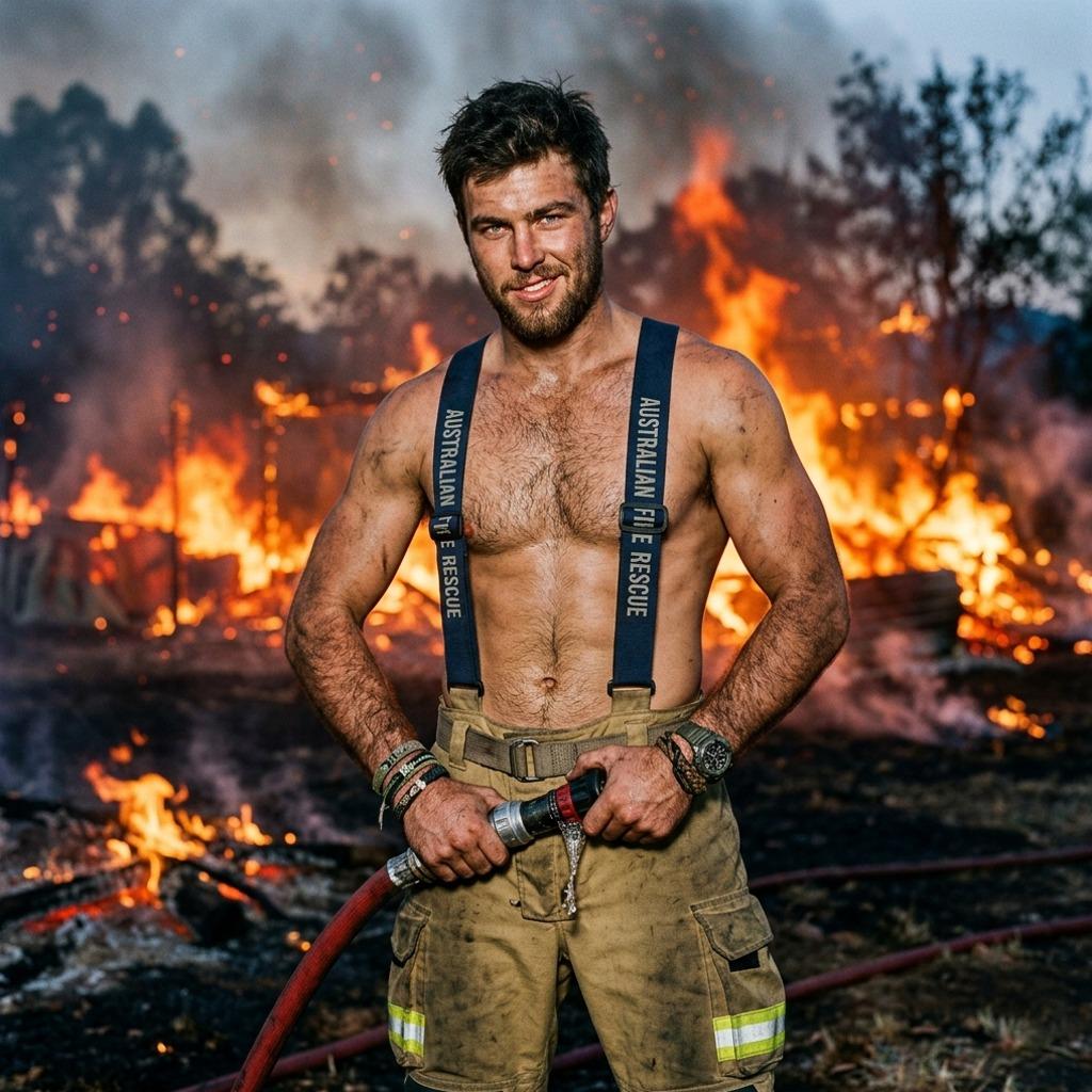 Every drop of water from this firefighter’s hose is pure temptation. 🔥💦 #firefighter #nature #worker