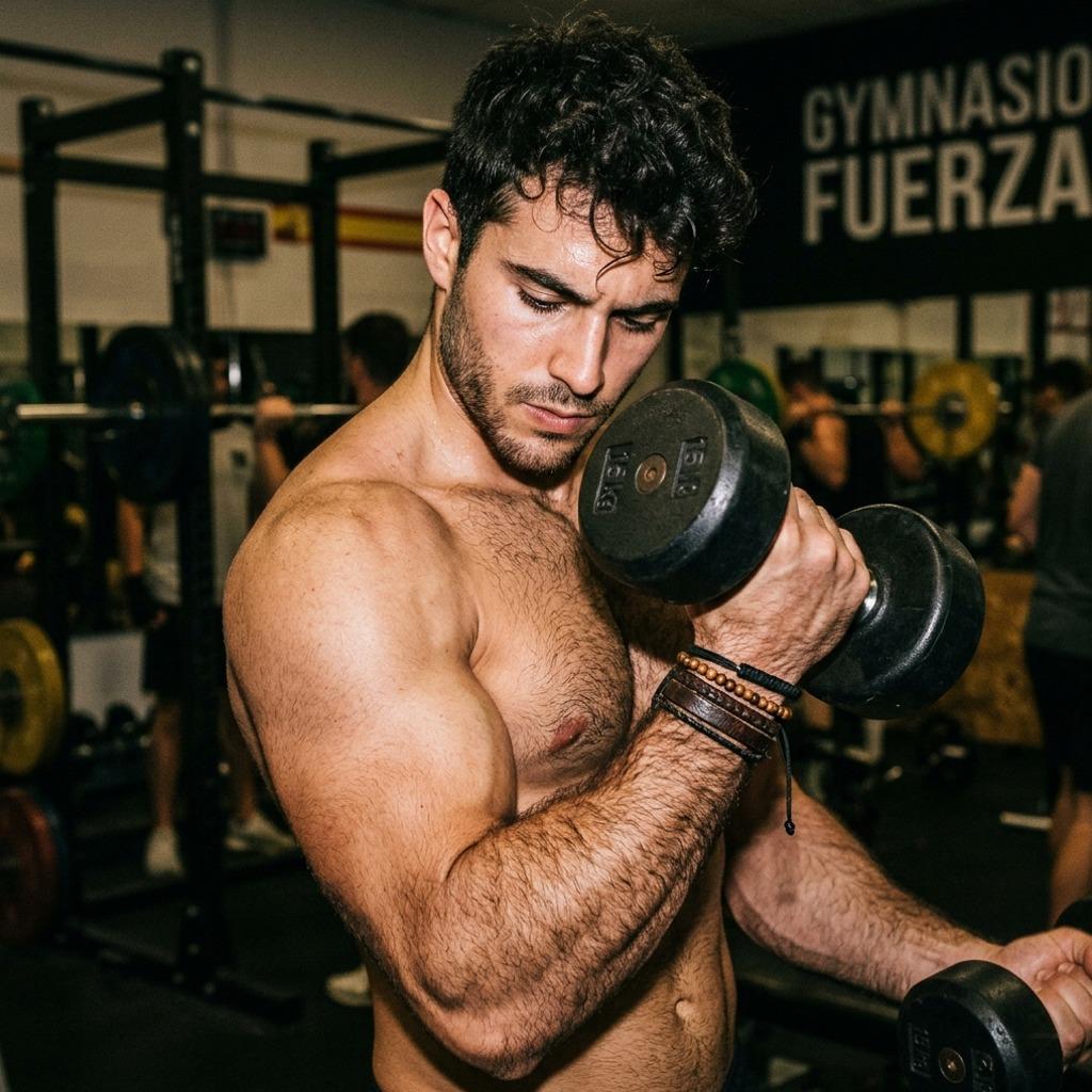 Every drop of sweat glistens like a diamond under the gym lights. Pure masculine power in motion. #malebeauty #gym #athlete