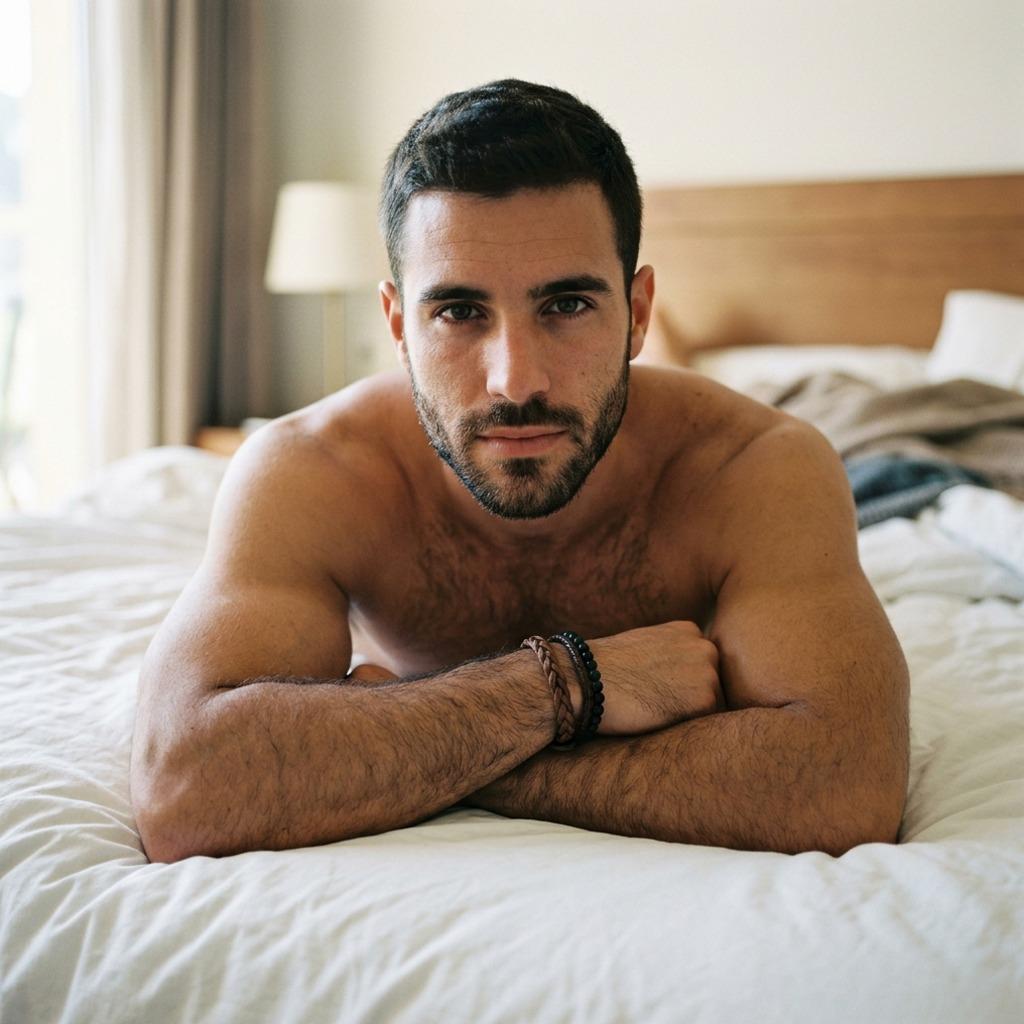 Every inch of him is pure art. The way he lounges, confident and effortless—perfection captured in one frame. #malebeauty...