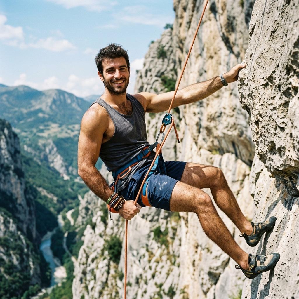 Climbing to new heights never looked this good. Every grip, every stretch—pure art. 🏔️✨ #malebeauty #nature #athlete