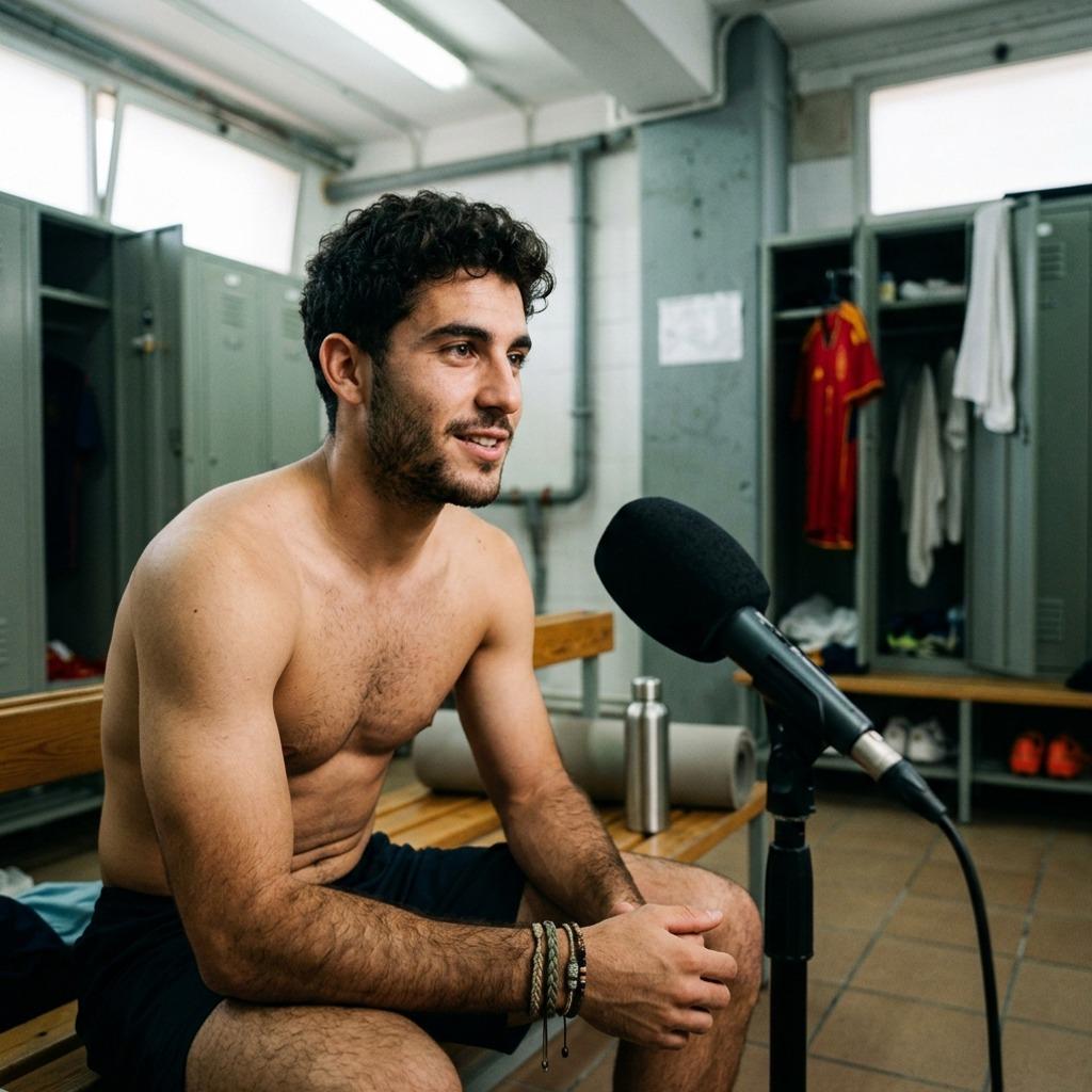 Raw confidence meets effortless charm—nothing like a candid moment to highlight true male allure. 💫 #malebeauty #lockerroom