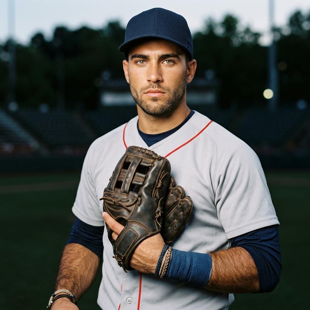 When the game meets glamour—this baseball player’s intensity is pure, magnetic beauty. 💙⚾ #athlete