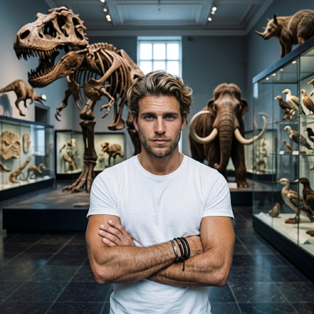 Prehistoric vibes & timeless confidence—this man is a masterpiece in every era. 🦖✨ #malebeauty #antiquity #athlete
