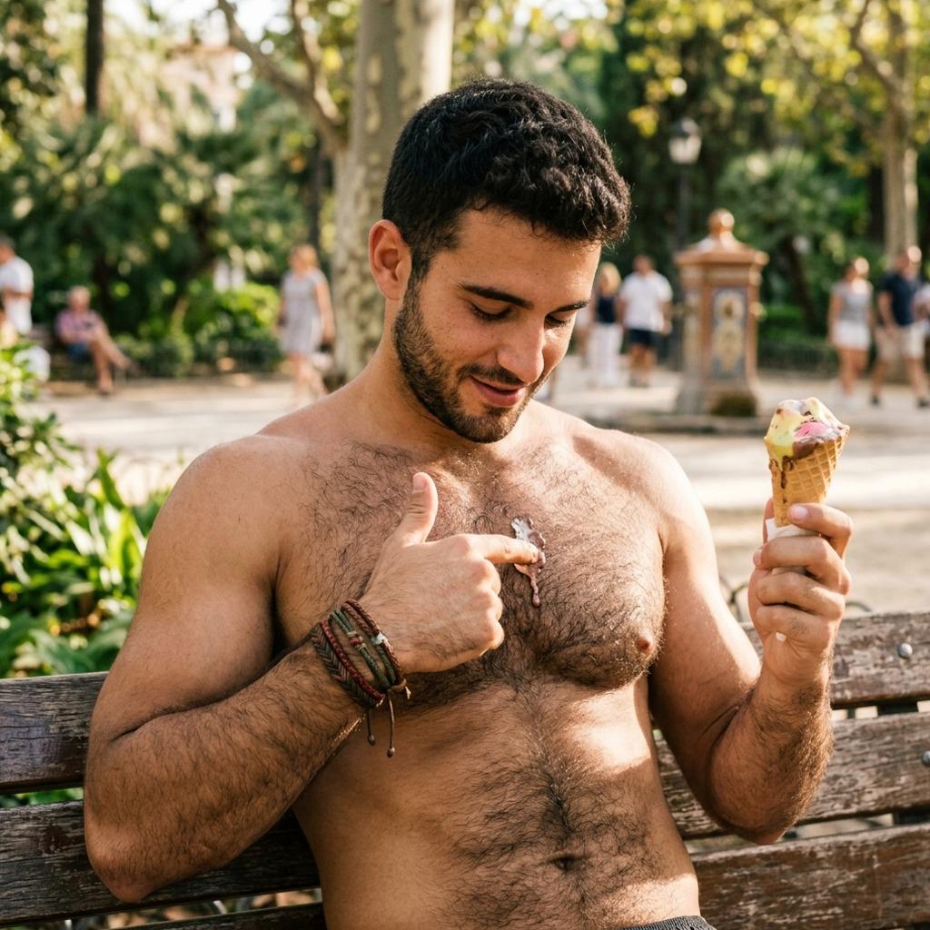 Spontaneous elegance: A moment of playful charm when life’s sweetest treats meet nature’s finest canvas. #malebeauty #nature