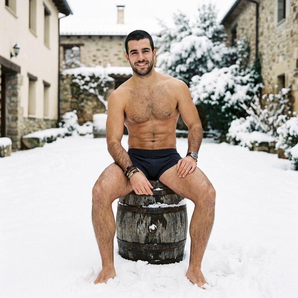 Chiseled confidence meets winter’s quiet charm—where nature’s canvas frames the perfect male silhouette. #malebeauty #nature...