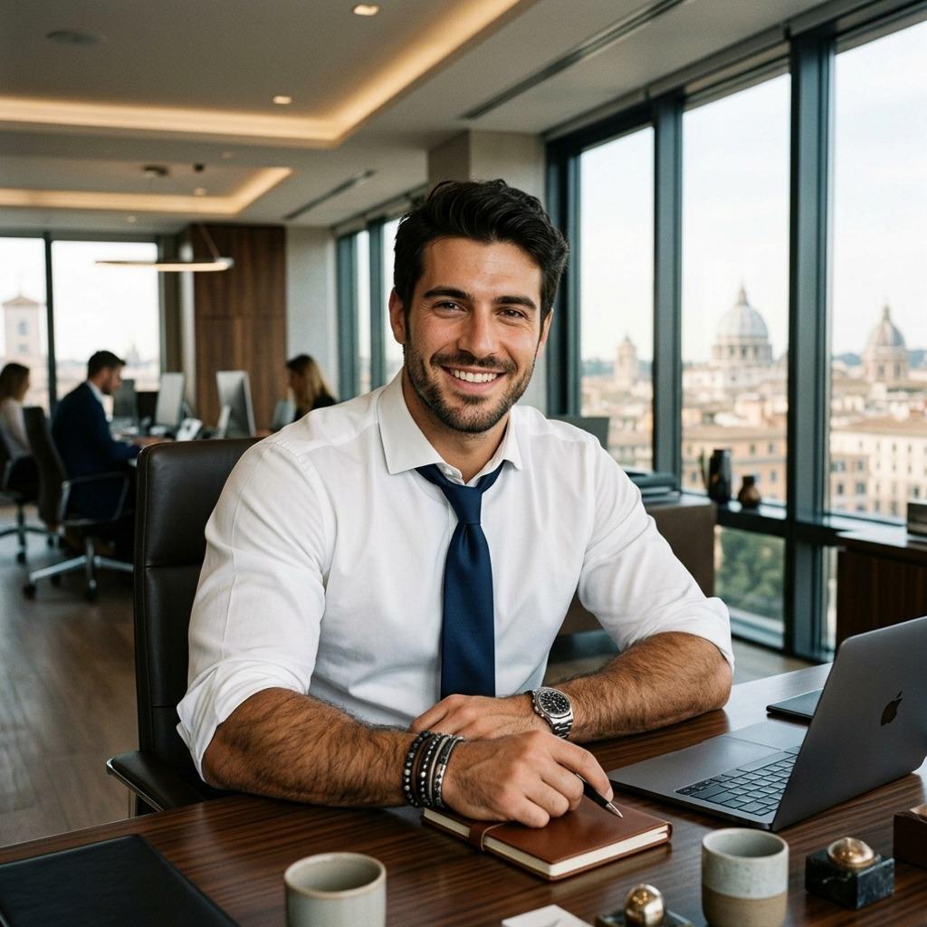 Confidence in every smile: this man’s charm is effortlessly magnetic. 💼✨ #malebeauty #office #suit #smoking