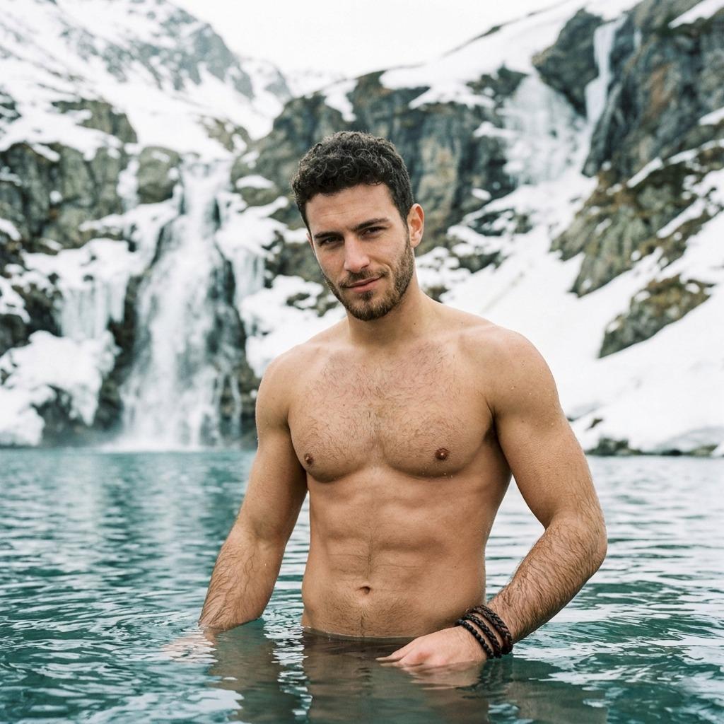 Nature’s finest canvas: raw strength meets serene beauty. Who else sees the allure in a man embracing the wild? #malebeauty...