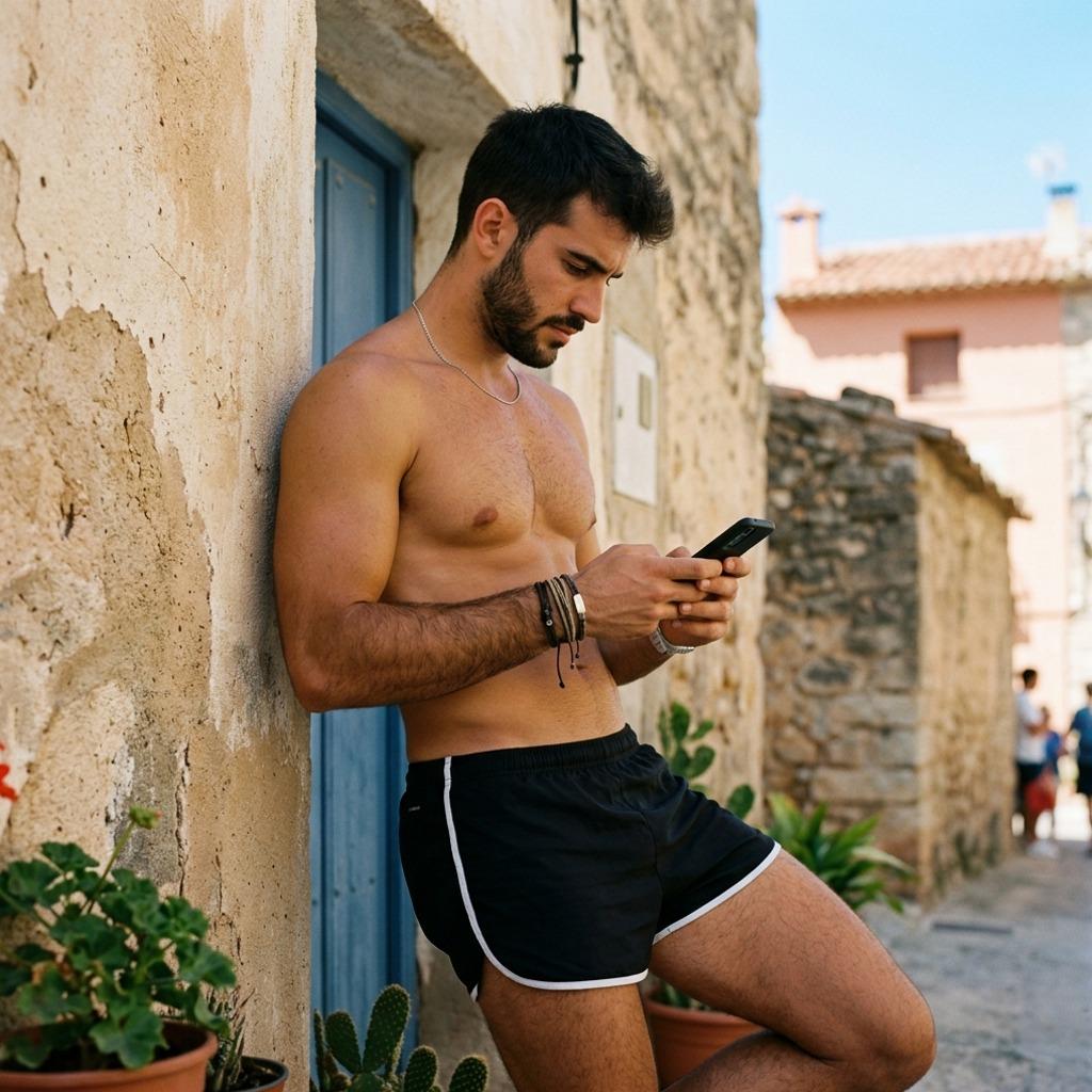 Lost in the glow of a sunny afternoon, this vision of effortless charm had us scrolling just a little longer. #malebeauty...