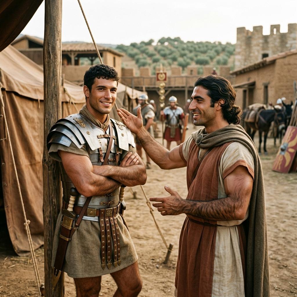 Strength and honor in every glance—two warriors of the Roman empire, where courage meets timeless beauty. #antiquity #couple