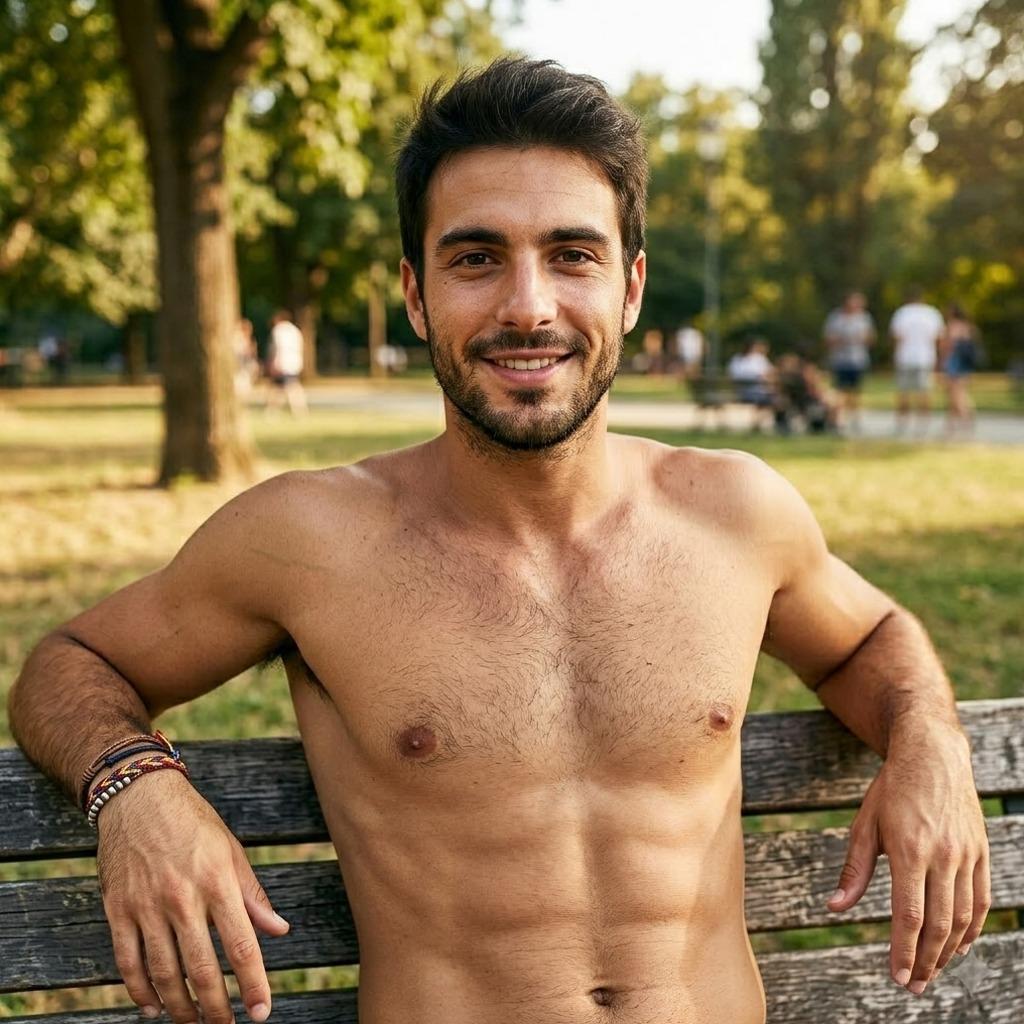 Sun-kissed confidence in the park—effortless charm meets natural beauty. Who says summer can’t be this stunning? #malebeauty...