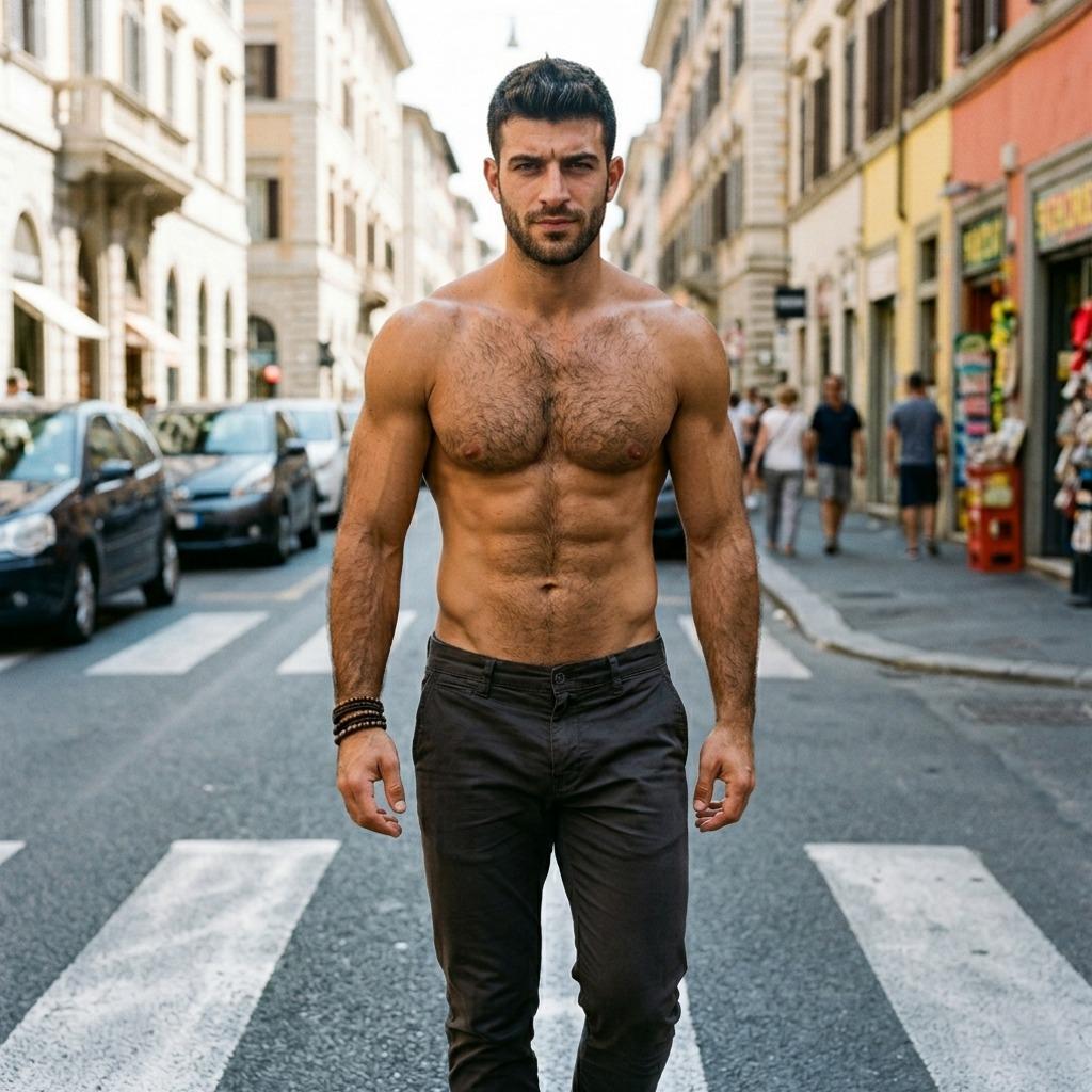 Confidence meets raw beauty on the streets—effortless charm in every step. 😍 #malebeauty #street