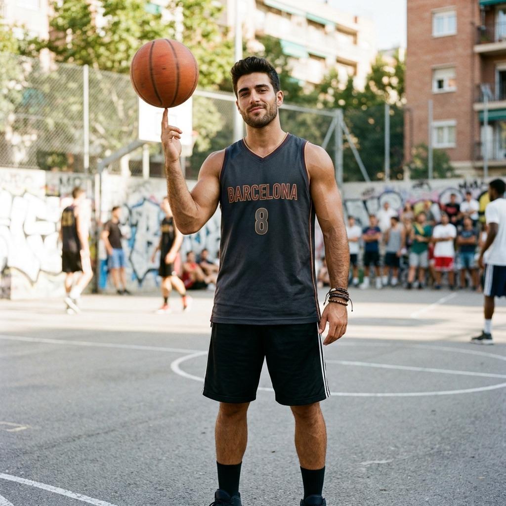 Confidence in every dribble—this athlete’s presence is pure magnetism on the court. 🏀✨ #malebeauty #street #athlete