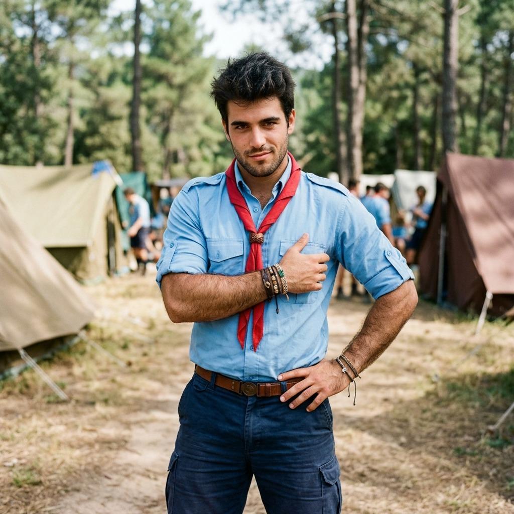 Confidence in every stride—this scout’s charm is as bold as the wilderness he calls home. 🌲✨ #malebeauty #nature #scout