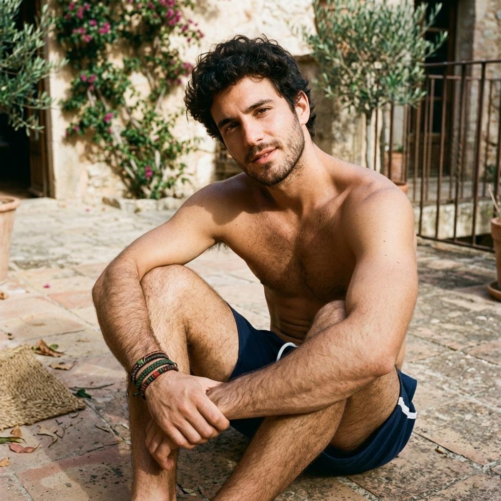 Confidence and charm in every pose—effortless beauty that speaks volumes. 🌿 #malebeauty #nature #underwear