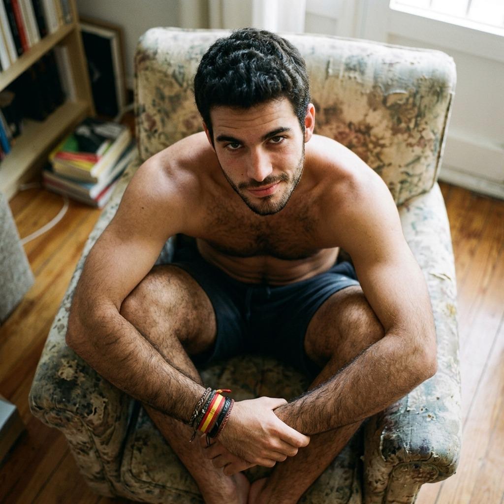 Confidence and charm in every curve—effortlessly striking in the most natural way. #malebeauty #library #hairy