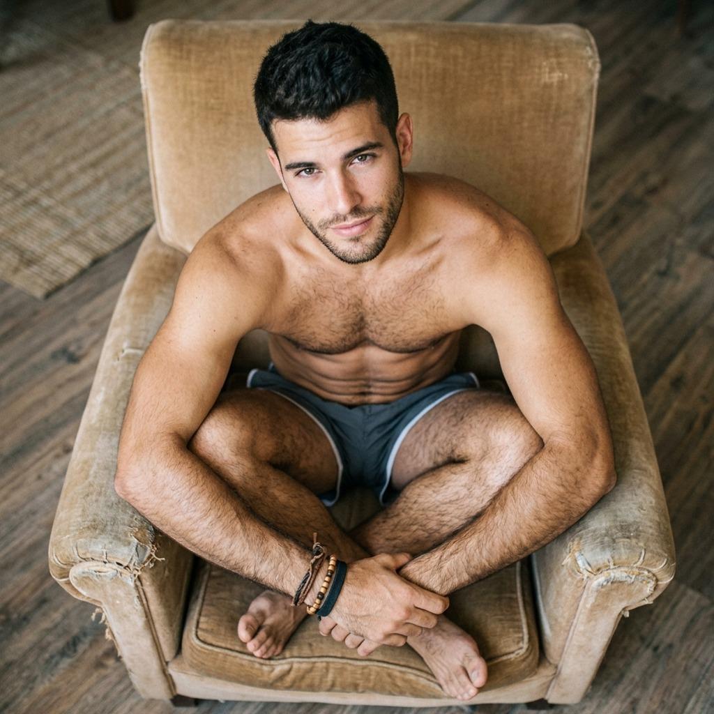 Confidence and charm in every pose—effortlessly striking. 😏 #malebeauty #bedroom #underwear