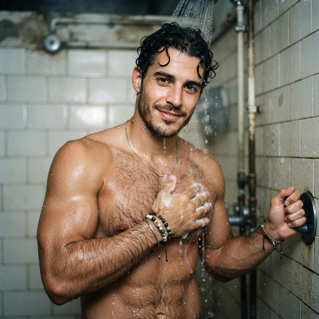 Nothing like the raw, natural beauty of a strong, hairy physique under the shower’s embrace. Pure, unfiltered confidence....