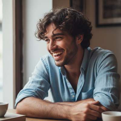 Celebrating the beauty of masculinity 🌈✨ A smile that lights up the room and warms the heart. #malebeauty #kitchen