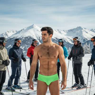 Elegance meets adventure in the snow. A moment of raw beauty as he strides through the winter wonderland, effortlessly...