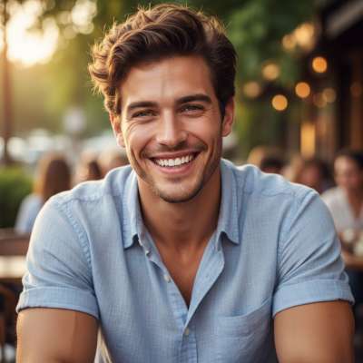 Sunlight kisses his smile as he walks through the city—effortless charm, timeless grace. Celebrating the beauty of...