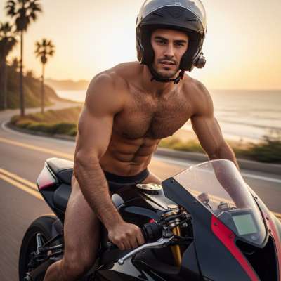 Riding freedom in nothing but confidence. 🏍️🔥 Celebrate the raw beauty of masculinity with us. #street #nature #hairy