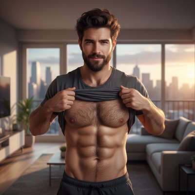 Celebrating the raw beauty of masculinity! 💪🏳️‍🌈 This hunky guy’s natural charm is pure perfection. #bedroom #hairy