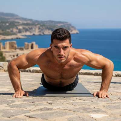 Sunlight kisses his abs as he works out—pure masculine beauty in motion. 💪🏳️‍🌈 #nature #athlete